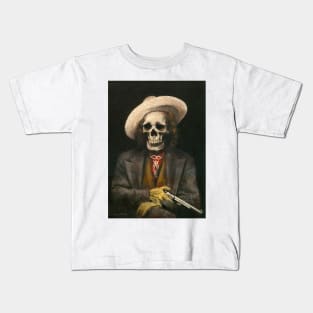 Wild West Outlaw Skeleton Kids T-Shirt